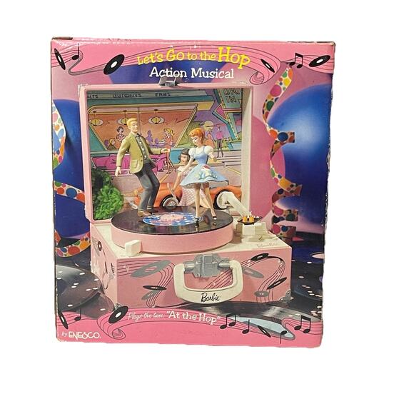 Vintage Enesco Barbie Let’s Go to the Hop Musical 1993 Action Musical Works - Picture 1 of 10